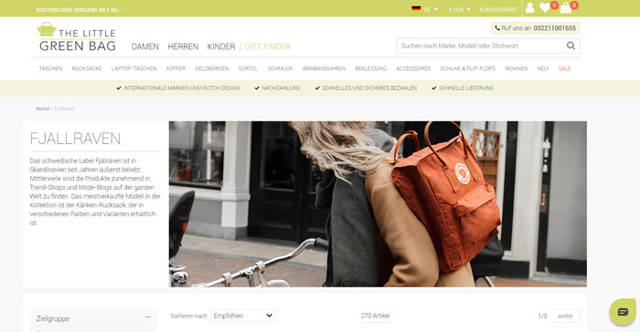 The Little Green Bag Ihr Accessoires und Taschen Online Shop
